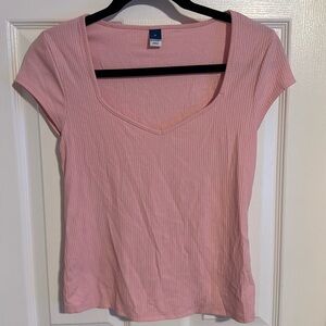 Pink V-Neck Tee